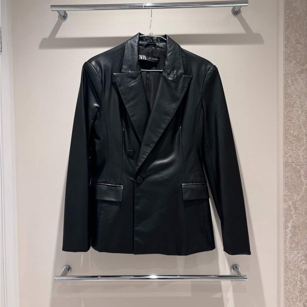 Vegan Leather Blazer Zara